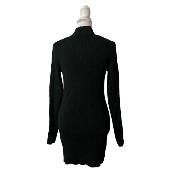 White House Black Market Green Knit Bodycon Sweater Dress Mini Holiday US M - Picture 4 of 8
